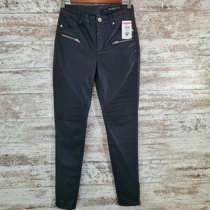 Blank Denim Vegan Leather Moto Pant Leggings Black, Size 25
